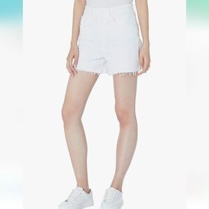 PAIGE Allure Short High Rise Raw Hem in Lived in Crisp White Size 33